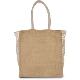 Sac shopping avec soufflet en filet Natural / Natural