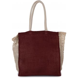 Sac shopping avec soufflet en filet Syrah Wine / Natural