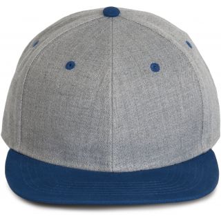 Casquette Snapback 6 panneaux KP166 - Light Grey Heather / Royal Blue