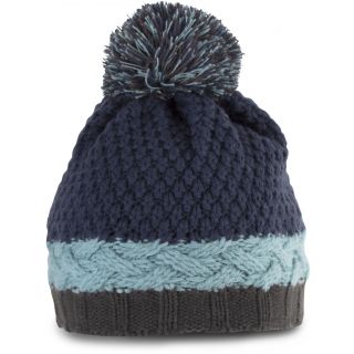 Bonnet à pompom 3 bandes Shale Grey / Delphinium Blue / Patriot Blue