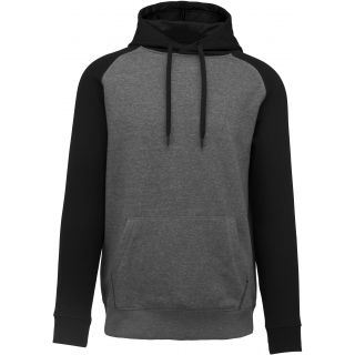 Sweat-shirt capuche bicolore PA369 - Grey Heather / Black