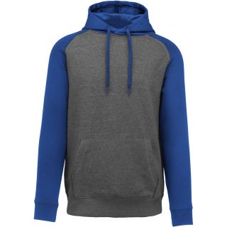 Sweat-shirt capuche bicolore adulte Grey Heather / Sporty Royal Blue