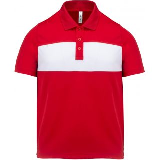 Polo manches courtes enfant Sporty Red / White