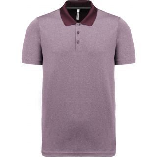 Polo chiné manches courtes adulte PA496 - Burgundy Heather