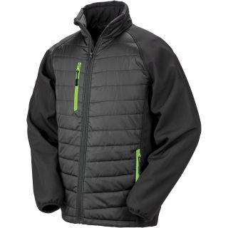 VESTE SOFTSHELL REMBOURRÉE BLACK COMPASS Black / Lime