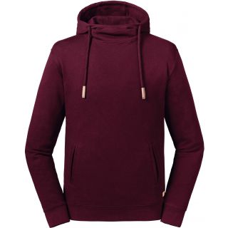 Sweat à capuche col montant Pure Organic Burgundy
