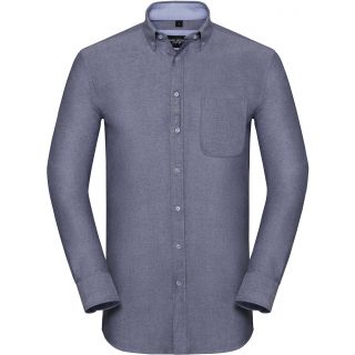 Chemise homme manches longues OXFORD lavée RU920M - Oxford Navy / Oxford Blue