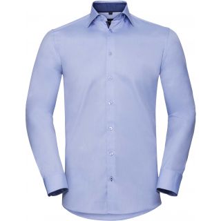 CHEMISE A MOTIFS CHEVRONS MANCHES LONGUES Light Blue / Mid Blue / Bright Navy