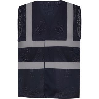 Gilet haute visibilité à maille ajourée recyclée Navy