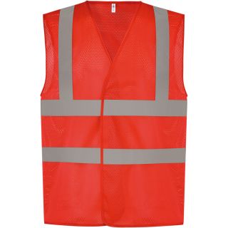 Gilet haute visibilité à maille ajourée recyclée Red