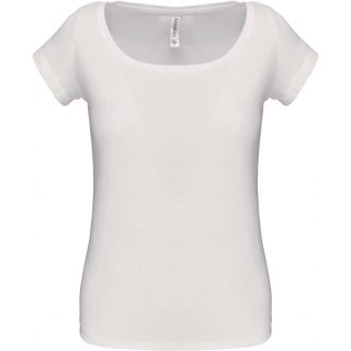 T-shirt femme col bateau manches courtes K384 - White de face