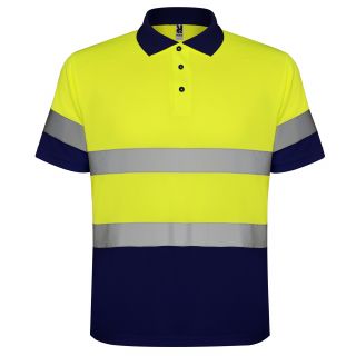 Polo haute visibilité manches courtes POLARIS marine/jaune fluo