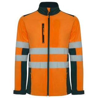 Veste soft-shell bi-couleur haute visibilité ANTARES marine / orange fluo