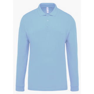 Polo homme piqué manches longues K256 - Sky Blue