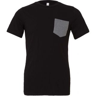 T-shirt homme manches courtes avec poche BE3021 - Black / Deep heather