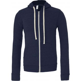 Sweat-shirt capuche zippé triblend unisexe BE3909 - Navy Triblend
