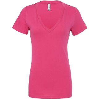 T-shirt femme col V profond BE6035 - Berry