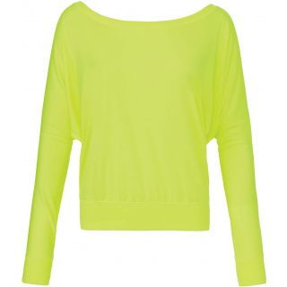T-shirt femme flowy dolman manches longues BE8850 - Neon Yellow