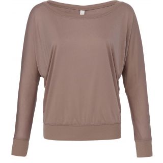 T-shirt femme flowy dolman manches longues BE8850 - Pebble Brown