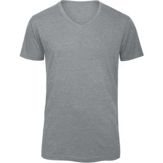 T-shirt homme triblend col V TM057 - Heather Light Grey