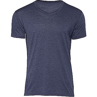 T-shirt homme triblend col V TM057 - Heather Navy