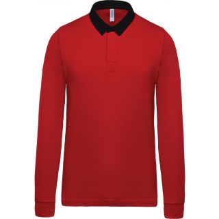 Polo enfant rugby K214 - Red / Black