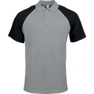 Polo homme bicolore baseball manches courtes K226 - Slate Grey / Black