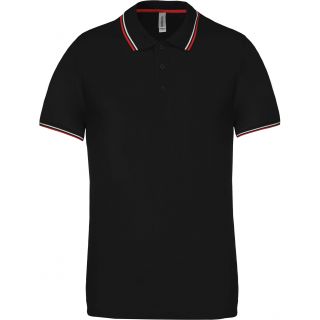 Polo manches courtes avec liserés contrastés K250 - Black / Red / White