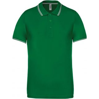 Polo manches courtes avec liserés contrastés K250 - Kelly Green / Light Grey / White