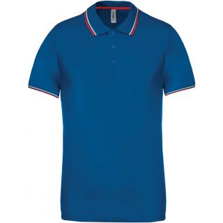 Polo manches courtes avec liserés contrastés K250 - Light Royal Blue / Red / White