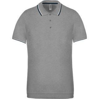 Polo manches courtes avec liserés contrastés K250 - Oxford Grey / Navy / White