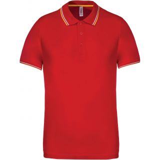 Polo manches courtes avec liserés contrastés K250 - Red / Yellow / White