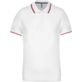 Polo manches courtes avec liserés contrastés K250 - White / Navy / Red