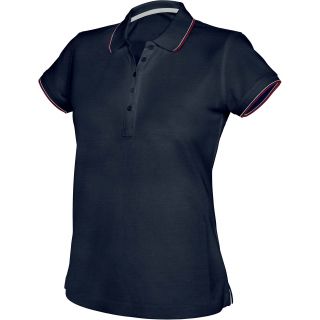 Polo femme manches courtes K251 - Navy / Red / White