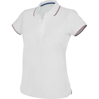 Polo femme manches courtes K251 - White / Navy / Red