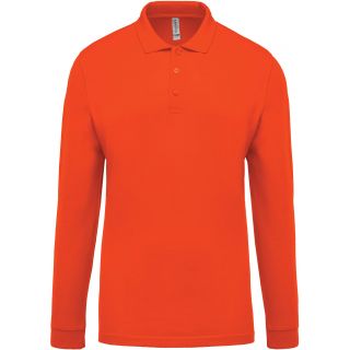 Polo homme piqué manches longues K256 - Orange