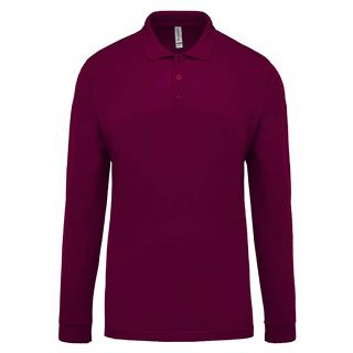 Polo homme piqué manches longues K256 - Wine