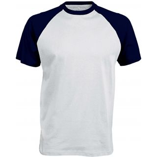 T-shirt bicolore manches courtes baseball K330 - White / Navy