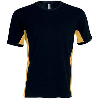 T-shirt bicolore manches courtes Tiger K340 - Black / Yellow