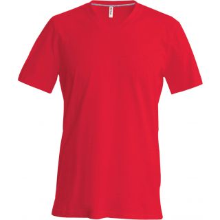 T-shirt homme manches courtes col V K357 - Red