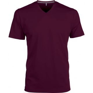 T-shirt homme manches courtes col V K357 - Wine