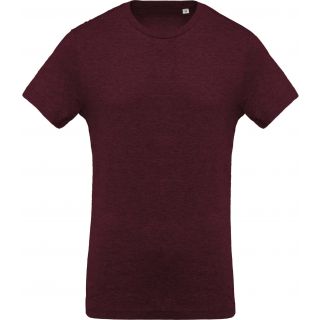 T-shirt homme coton bio col rond K371 - Wine Heather