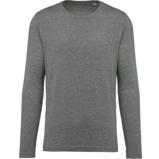 T-shirt homme coton bio col rond manches longues K372 - Grey Heather