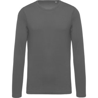 T-shirt homme coton bio col rond manches longues K372 - Storm Grey