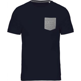 T-shirt coton bio avec poche K375 - Navy / Grey Heather