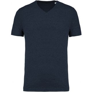 T-shirt homme coton bio col V K376 - French Navy Heather