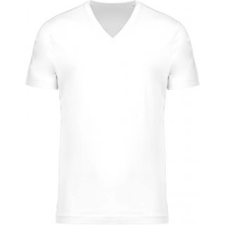 T-shirt homme coton bio col V K376 - White