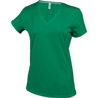 T-shirt femme manches courtes col V K381 - Kelly Green