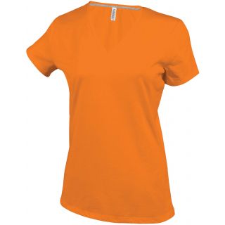 T-shirt femme manches courtes col V K381 - Orange
