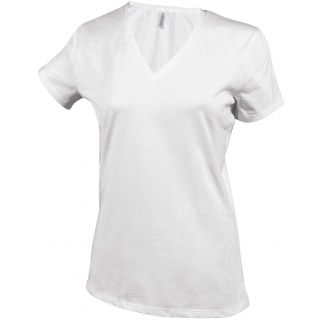 T-shirt femme manches courtes col V K381 - White